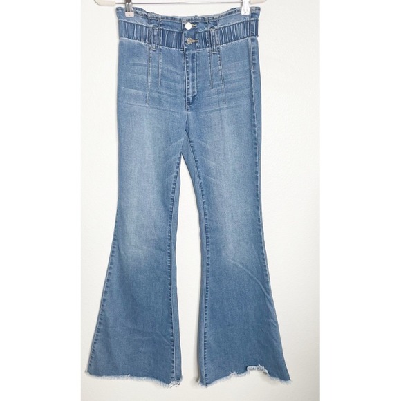 UNIQ BY LITZ Denim - UNIQ BY LITZ High Rise Super Flare Bell Bottom High Waist  Raw Hem Jeans  30